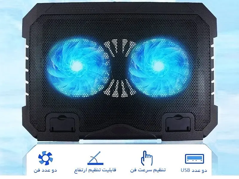 پایه خنک کننده 2 فن RGB لپ تاپ Mikuso مدل NCP-218 - تصویر محصول 3