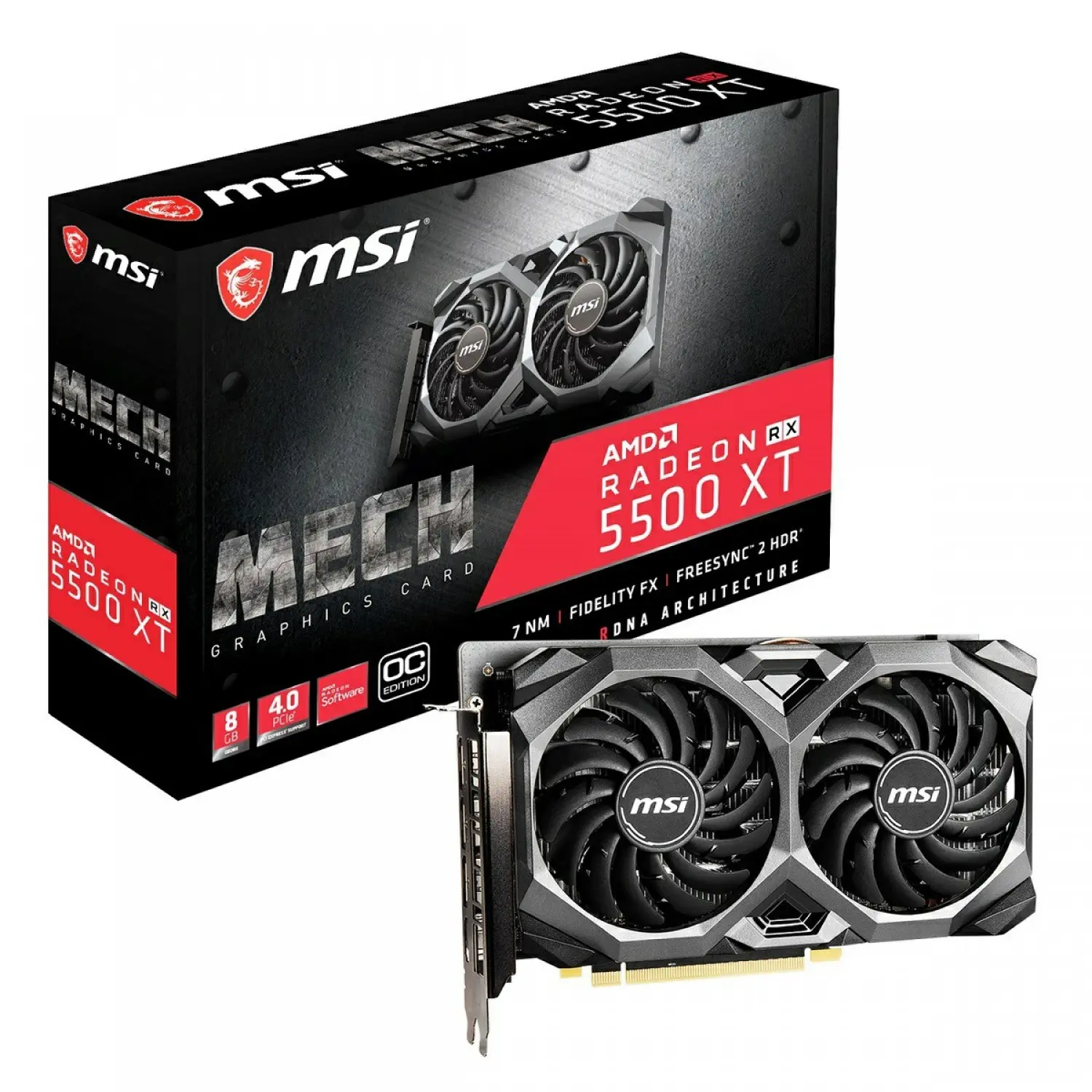 کارت گرافیک ام اس آی Radeon RX ۵۵۰۰ XT MECH ۸G OC حافظه ۸ گیگابایت - تصویر محصول 3